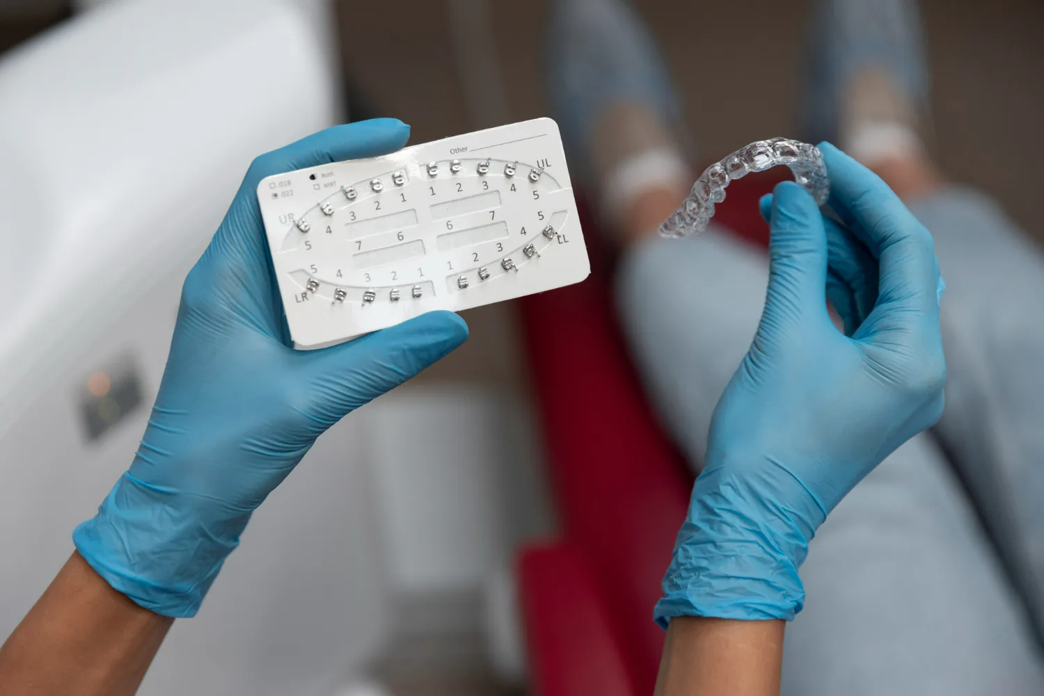 A customised aligner to map out the movement of your teeth.