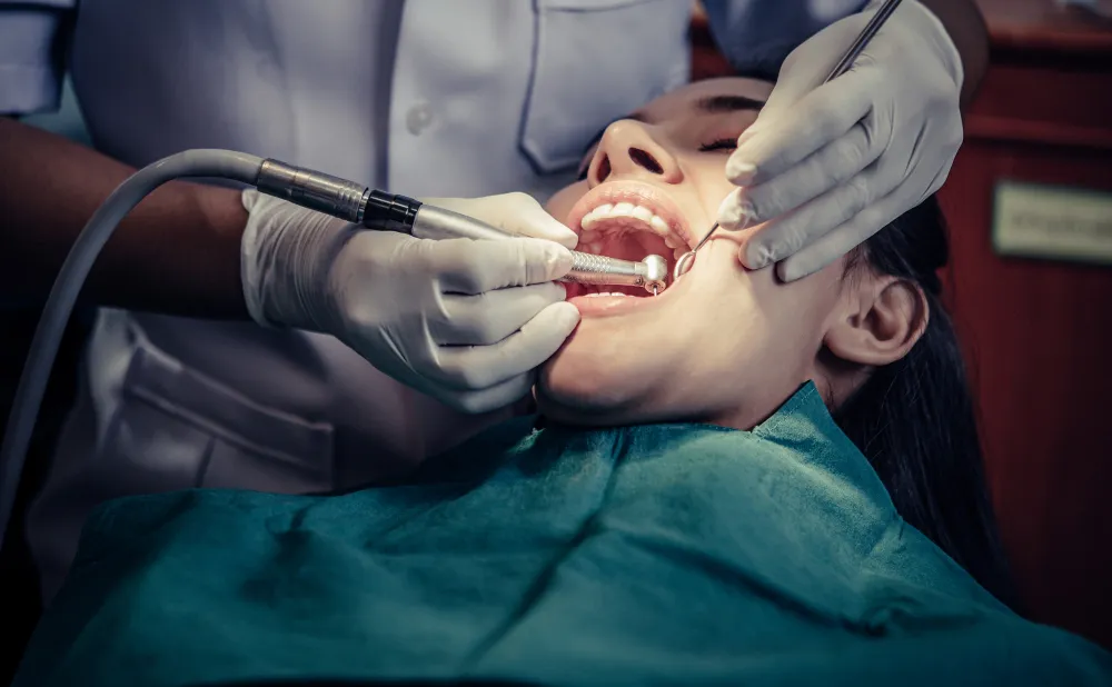 Dentist performing root canal treatment on a patient in Highton.