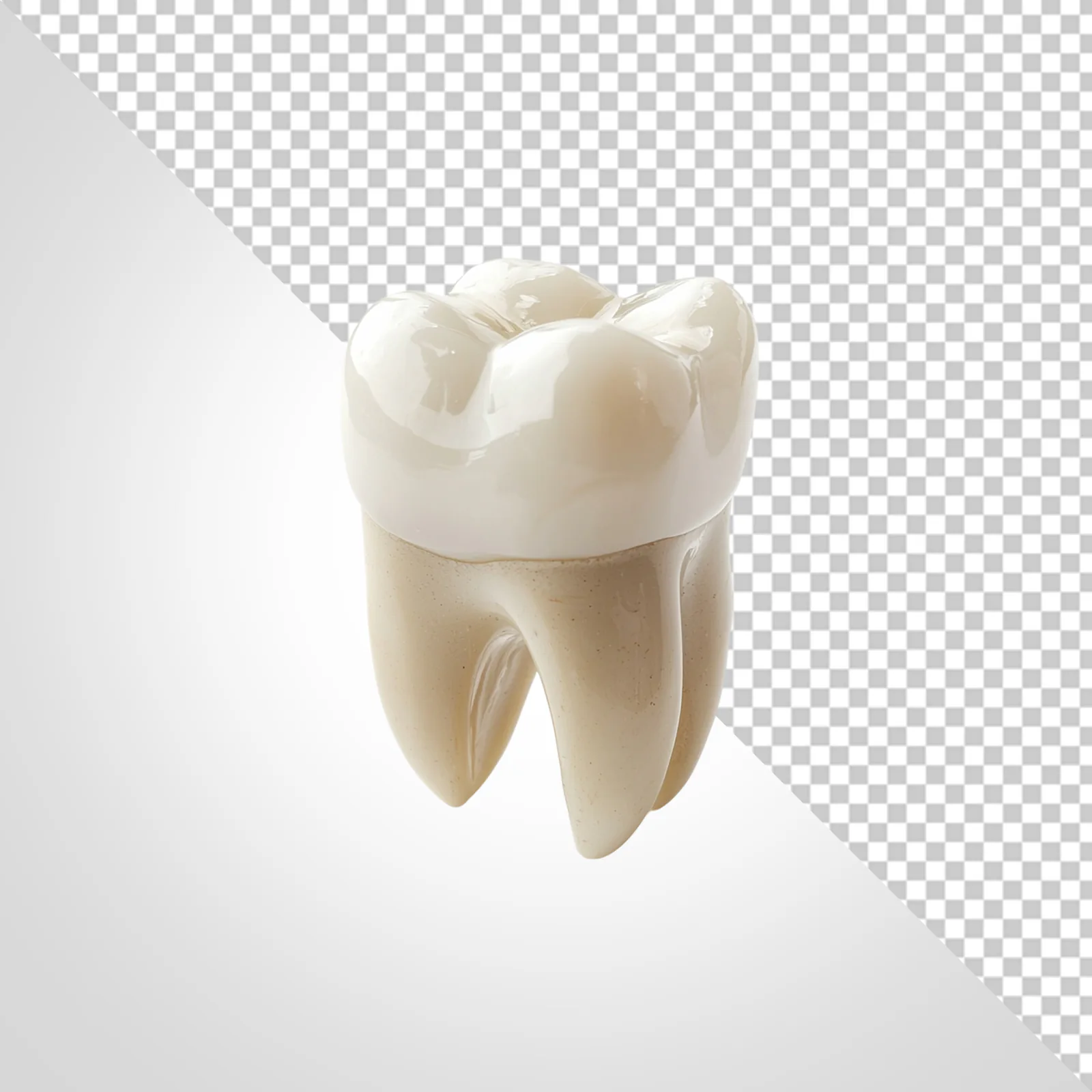 Porcelain dental crowns closely match the natural colour of the teeth.